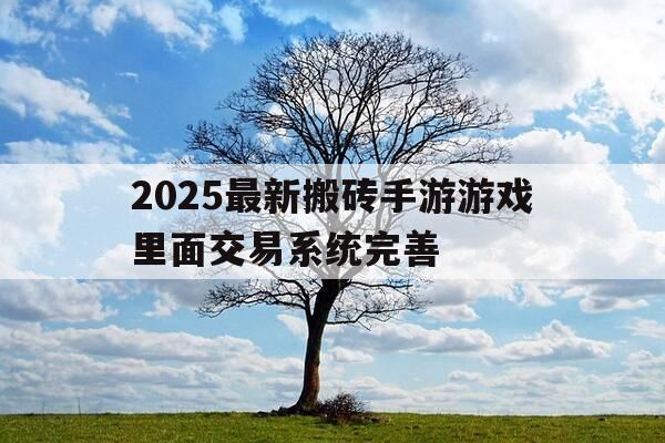 2025最新搬砖手游游戏里面交易系统完善-交易平台搬砖-第1张图片-优惠活动网 2025最新搬砖手游游戏里面交易系统完善-交易平台搬砖-第1张图片-优惠活动网