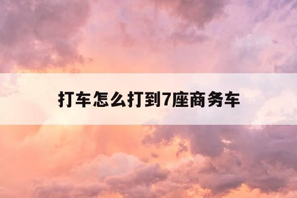 打车怎么打到7座商务车-打车怎么打到7座商务车上-第1张图片-优惠活动网