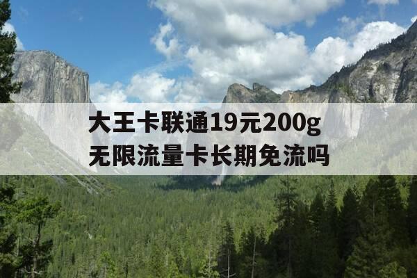 大王卡联通19元200g无限流量卡长期免流吗-联通大王卡19元免流量范围-第1张图片-优惠活动网