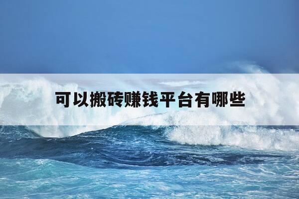 可以搬砖赚钱平台有哪些-通过搬砖挣钱的平台-第1张图片-优惠活动网