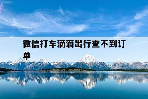 微信打车滴滴出行查不到订单-微信滴滴打车看不到订单-第1张图片-优惠活动网 微信打车滴滴出行查不到订单-微信滴滴打车看不到订单-第1张图片-优惠活动网