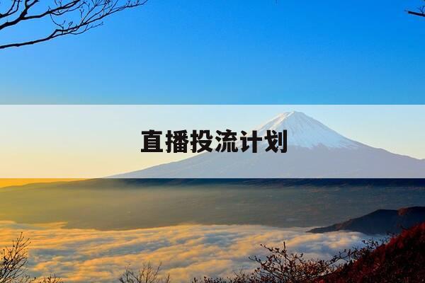 直播投流计划-直播间投流计划-第1张图片-优惠活动网