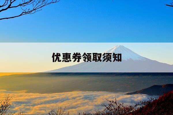 优惠券领取须知-优惠券合集-第1张图片-优惠活动网