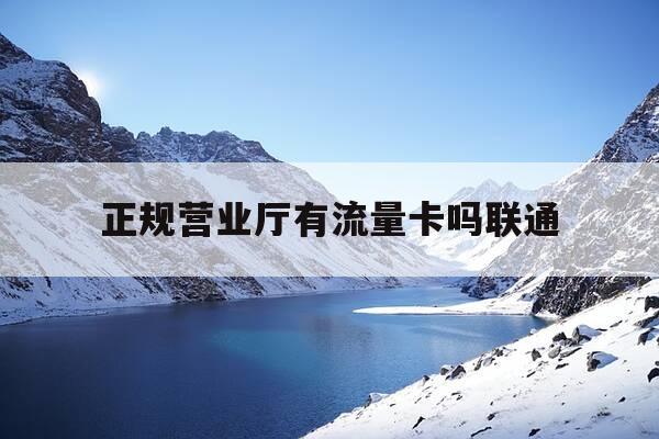 正规营业厅有流量卡吗联通-营业厅有大流量卡吗-第1张图片-优惠活动网