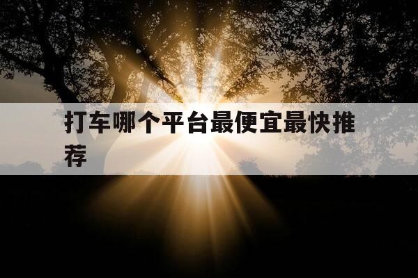 打车哪个平台最便宜最快推荐-哪个打车平台单价高-第1张图片-优惠活动网