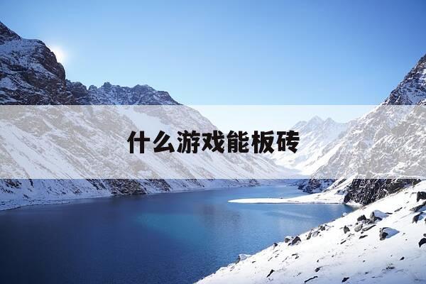 什么游戏能板砖-什么游戏能板砖买-第1张图片-优惠活动网