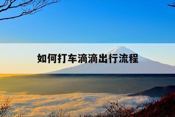 如何打车滴滴出行流程-如何打滴滴出行快车-第1张图片-优惠活动网