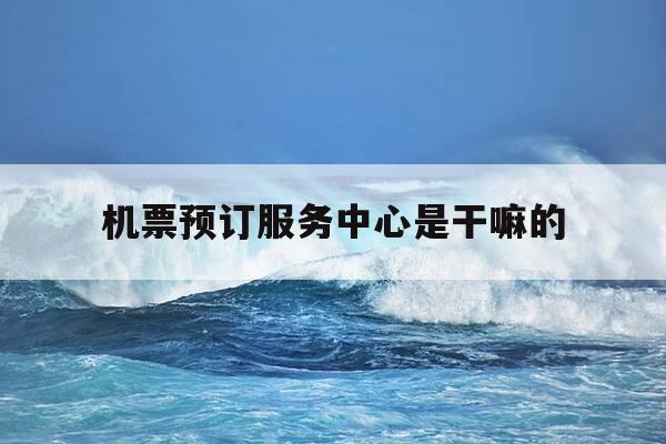 机票预订服务中心是干嘛的-机票官方预定-第1张图片-优惠活动网