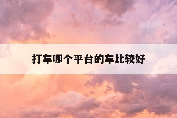 打车哪个平台的车比较好-打车哪个平台比较好呢-第1张图片-优惠活动网