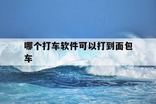 哪个打车软件可以打到面包车-在哪可以打到面包车-第1张图片-优惠活动网