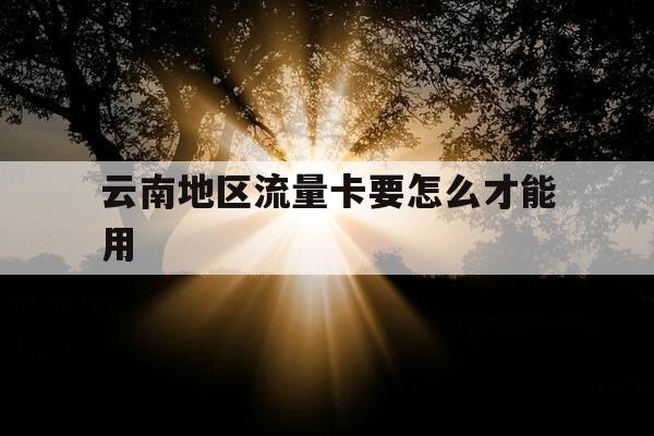 云南地区流量卡要怎么才能用-云南用的流量卡-第1张图片-优惠活动网