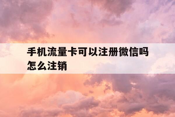 手机流量卡可以注册微信吗怎么注销-流量卡能注册微信号吗-第1张图片-优惠活动网
