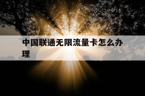 中国联通无限流量卡怎么办理-中国联通无限流量卡怎么用-第1张图片-优惠活动网
