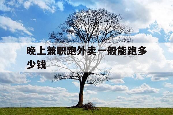 晚上兼职跑外卖一般能跑多少钱-晚上兼职跑外卖一个月有一千左右吗-第1张图片-优惠活动网