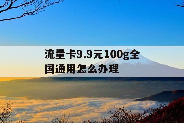 流量卡9.9元100g全国通用怎么办理-流量卡 9元-第1张图片-优惠活动网