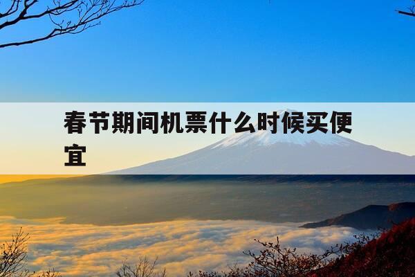 春节期间机票什么时候买便宜-春节期间机票什么时候买便宜些-第1张图片-优惠活动网