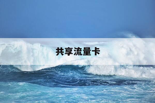 共享流量卡-共享流量卡怎么弄-第1张图片-优惠活动网