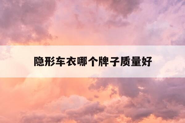 隐形车衣哪个牌子质量好-隐形车衣品牌推荐-第1张图片-优惠活动网