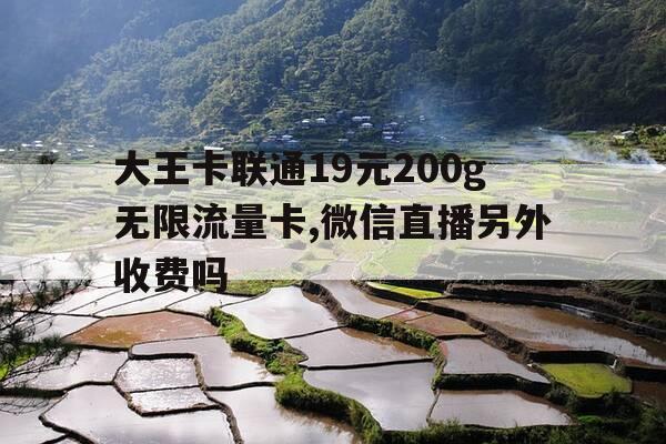 大王卡联通19元200g无限流量卡,微信直播另外收费吗--第1张图片-优惠活动网