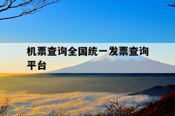 机票查询全国统一发票查询平台-机票信息查询-第1张图片-优惠活动网