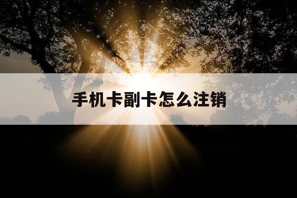 手机卡副卡怎么注销-联通手机卡副卡怎么注销-第1张图片-优惠活动网 手机卡副卡怎么注销-联通手机卡副卡怎么注销-第1张图片-优惠活动网