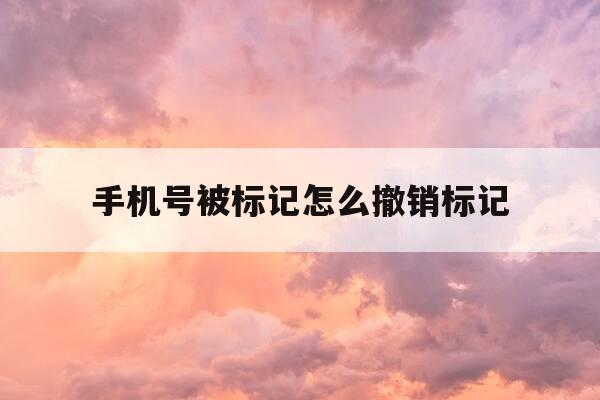 手机号被标记怎么撤销标记-手机号被标记怎么撤销标记360-第1张图片-优惠活动网