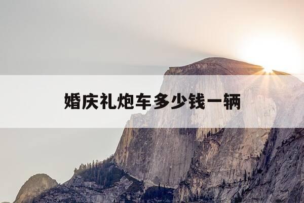 婚庆礼炮车多少钱一辆-婚庆礼炮车违法吗-第1张图片-优惠活动网