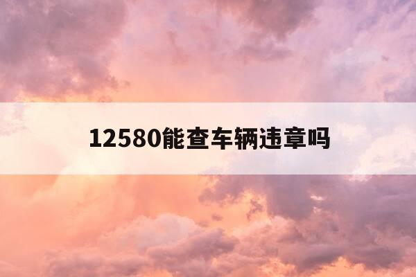 12580能查车辆违章吗-12580能查询车辆违章吗-第1张图片-优惠活动网 12580能查车辆违章吗-12580能查询车辆违章吗-第1张图片-优惠活动网